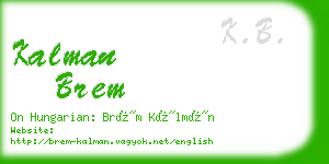 kalman brem business card